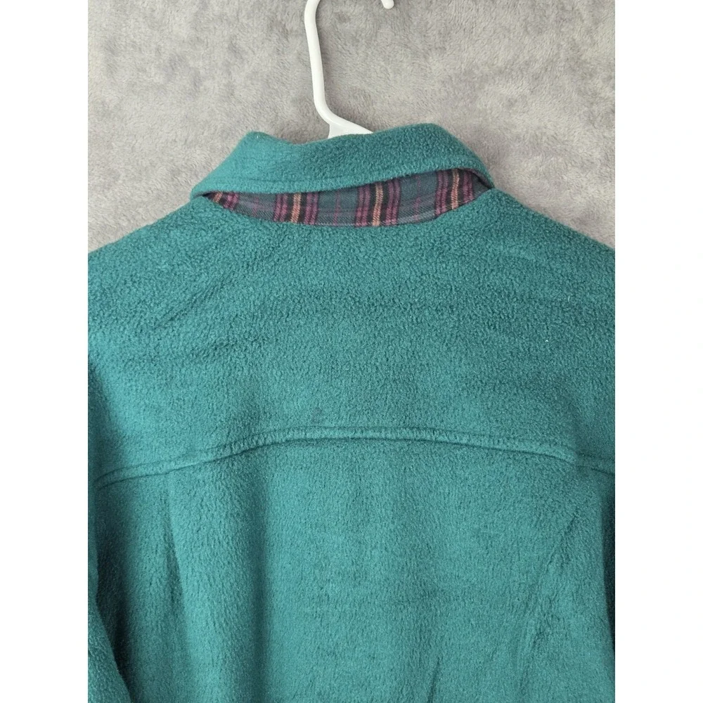 Banana Republic Vintage 90s Fleece‎ Full Zip Flannel Cotton Plaid Lined Jacket